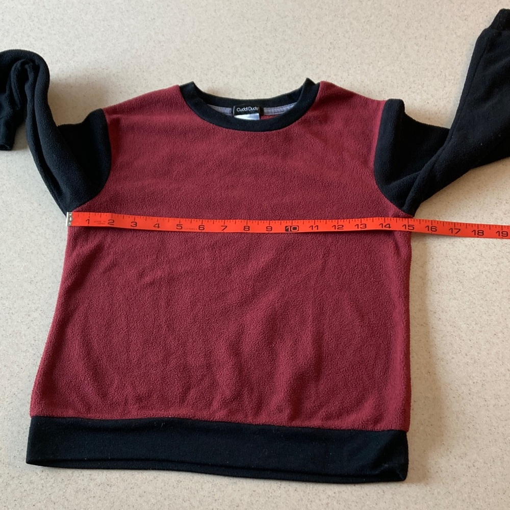Cuddl Duds Maroon and Black Pajama Top Kids SIze 8 - Picture 6 of 7